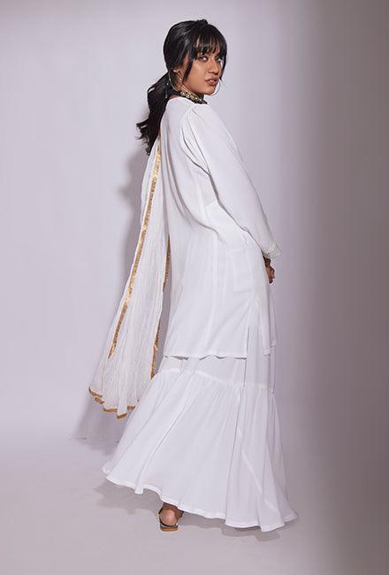 Gharara Skirt - White